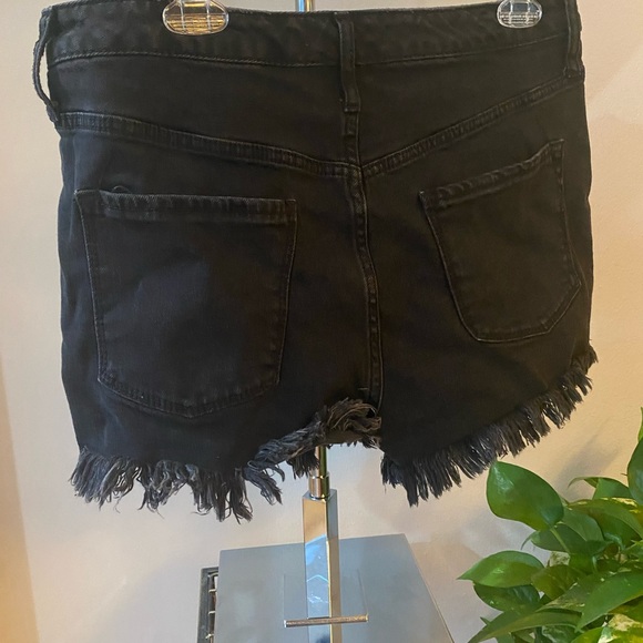 Black High Waisted Jean Shorts - Picture 5 of 7